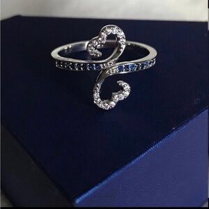 Sterling Silver and Blue Heart Ring, Valentine’s Day